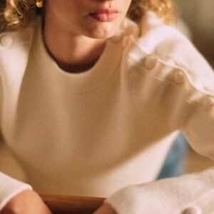 Sezane Adel Cream Crew Neck Jumper - Sold out online